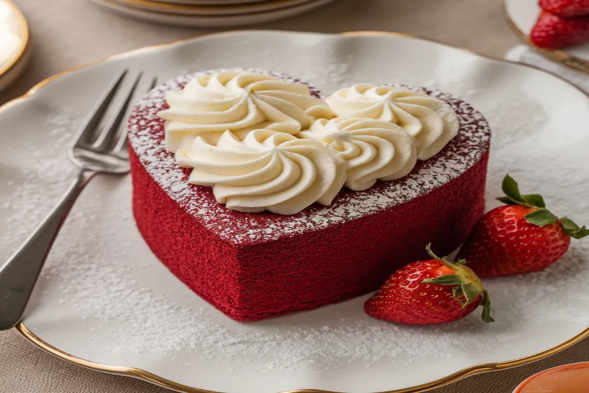 Heart-shaped cake with detailed frosting and decorations, perfect for special occasions like Valentine's Day or birthdays.