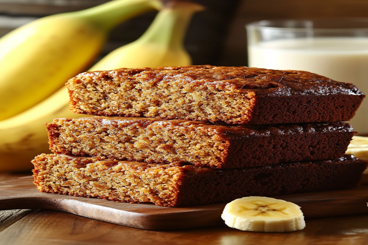 Moist and delicious banana zucchini bread loaf with a golden brown crust