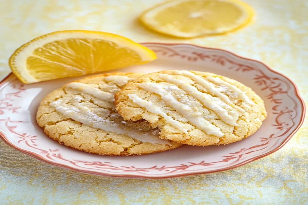 Soft and chewy lemon cookies with a zesty glaze